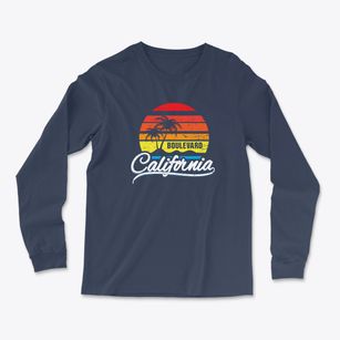 Boulevard California Palm Tree Sunset Light Soft Long Sleeve T-Shirt
