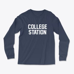 College Station Texas Classic Block Light Soft Long Sleeve T-Shirt