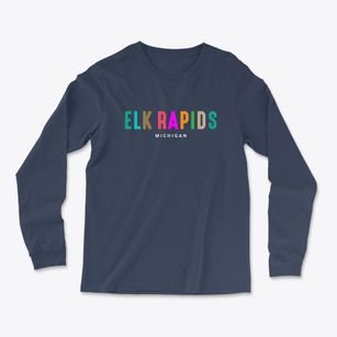 Elk Rapids Michigan Color Pop Light Soft Long Sleeve T-Shirt