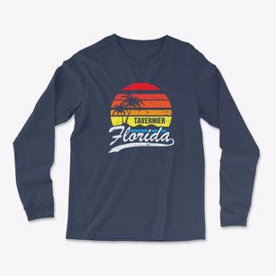 Tavernier Florida Palm Tree Sunset Light Soft Long Sleeve T-Shirt