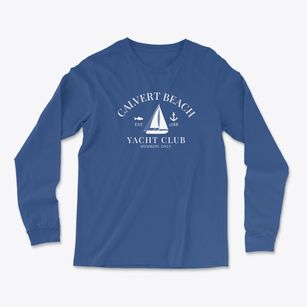 Calvert Beach Maryland Yacht Club Light Soft Long Sleeve T-Shirt