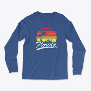 Lutz Florida Palm Tree Sunset Light Soft Long Sleeve T-Shirt