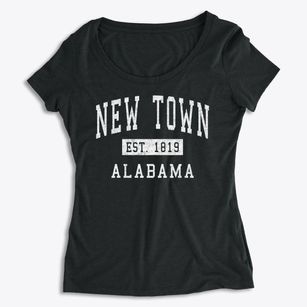 New Town Alabama Classic Established Women's Premium Scoop Neck