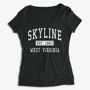 Skyline West Virginia Classic Established Women's Premium Scoop Neck