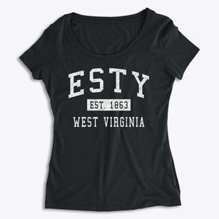 Esty West Virginia Classic Established Women's Premium Scoop Neck