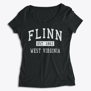Flinn West Virginia Classic Established Women's Premium Scoop Neck