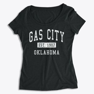 Gas City Oklahoma Classic Established Women's Premium Scoop Neck