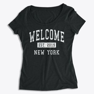 Welcome New York Classic Established Women's Premium Scoop Neck