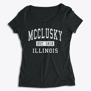 Mcclusky Illinois Classic Established Women's Premium Scoop Neck