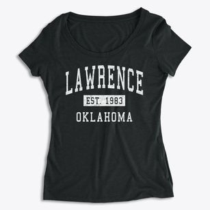 Lawrence Oklahoma Classic Established Women's Premium Scoop Neck
