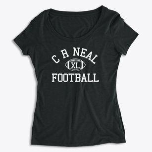 C R Neal Learning Center Classic Football Women's Premium Scoop Neck