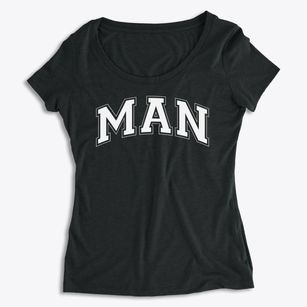 Man High School Varsity Arch Women's Premium Scoop Neck