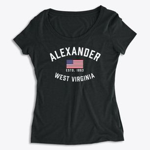 Alexander West Virginia Patriot Women's Premium Scoop Neck