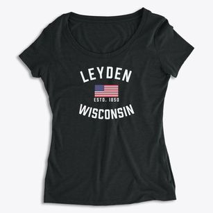 Leyden Wisconsin Patriot Women's Premium Scoop Neck