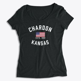 Chardon Kansas Patriot Women's Premium Scoop Neck