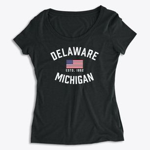 Delaware Michigan Patriot Women's Premium Scoop Neck