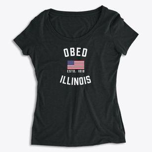 Obed Illinois Patriot Women's Premium Scoop Neck