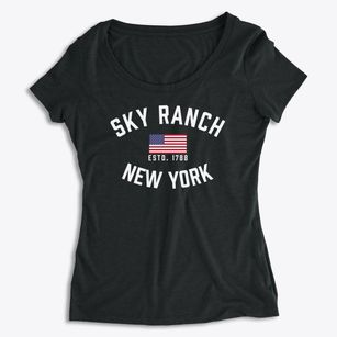 Sky Ranch New York Patriot Women's Premium Scoop Neck