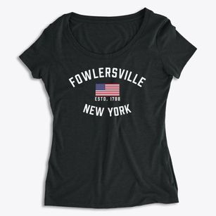 Fowlersville New York Patriot Women's Premium Scoop Neck