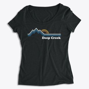 Deep Creek Idaho Mountain View Women's Premium Scoop Neck