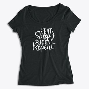   Eat Sleep Yoga Repeat Women's Premium Scoop Neck