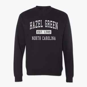 Hazel Green North Carolina Classic Established Crewneck Sweatshirt