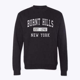 Burnt Hills New York Classic Established Crewneck Sweatshirt
