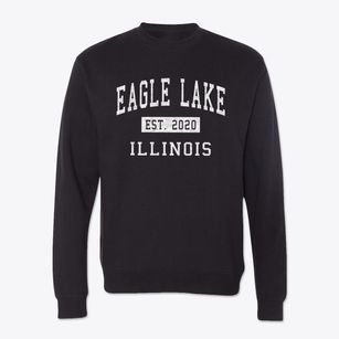 Eagle Lake Illinois Classic Established Crewneck Sweatshirt