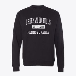 Greenwood Hills Pennsylvania Classic Established Crewneck Sweatshirt
