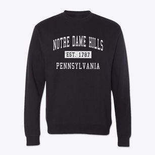 Notre Dame Hills Pennsylvania Classic Established Crewneck Sweatshirt