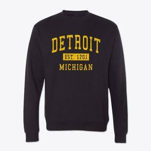 Detroit Michigan Classic Established Crewneck Sweatshirt