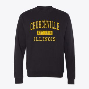 Churchville Illinois Classic Established Crewneck Sweatshirt