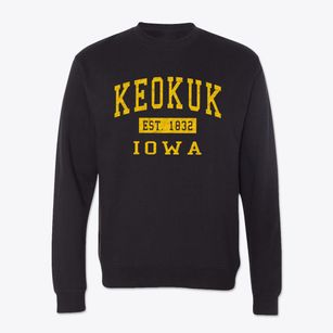 Keokuk Iowa Classic Established Crewneck Sweatshirt