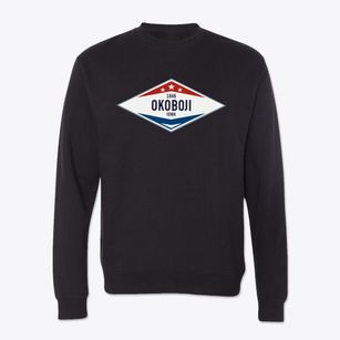 Okoboji Iowa Diamond Star Crewneck Sweatshirt