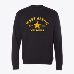 West Alton Missouri Star Crewneck Sweatshirt