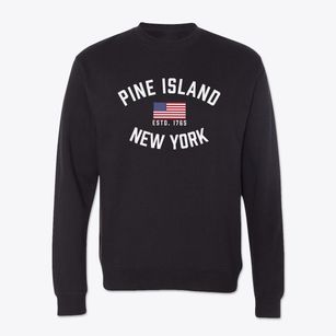 Pine Island New York Patriot Crewneck Sweatshirt