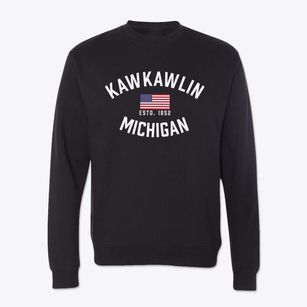 Kawkawlin Michigan Patriot Crewneck Sweatshirt