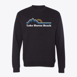 Lake Huron Beach Michigan Mountain View Crewneck Sweatshirt