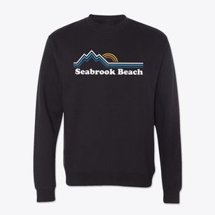 Seabrook Beach New Hampshire Mountain View Crewneck Sweatshirt