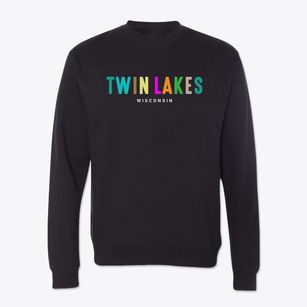 Twin Lakes Wisconsin Color Pop Crewneck Sweatshirt