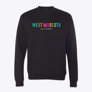 West Modesto California Color Pop Crewneck Sweatshirt