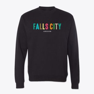 Falls City Oregon Color Pop Crewneck Sweatshirt