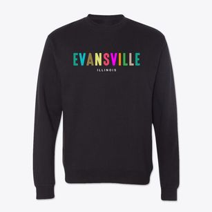 Evansville Illinois Color Pop Crewneck Sweatshirt