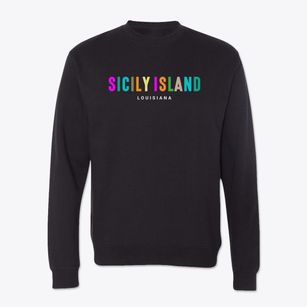 Sicily Island Louisiana Color Pop Crewneck Sweatshirt