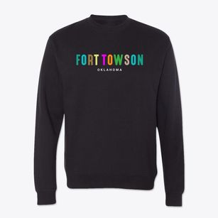 Fort Towson Oklahoma Color Pop Crewneck Sweatshirt