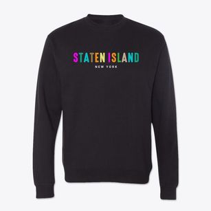 Staten Island New York Color Pop Crewneck Sweatshirt
