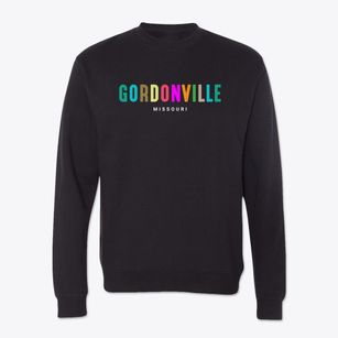 Gordonville Missouri Color Pop Crewneck Sweatshirt