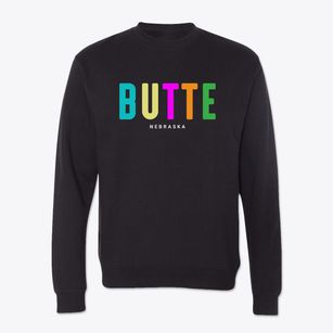 Butte Nebraska Color Pop Crewneck Sweatshirt