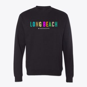 Long Beach Mississippi Color Pop Crewneck Sweatshirt
