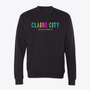 Claire City South Dakota Color Pop Crewneck Sweatshirt